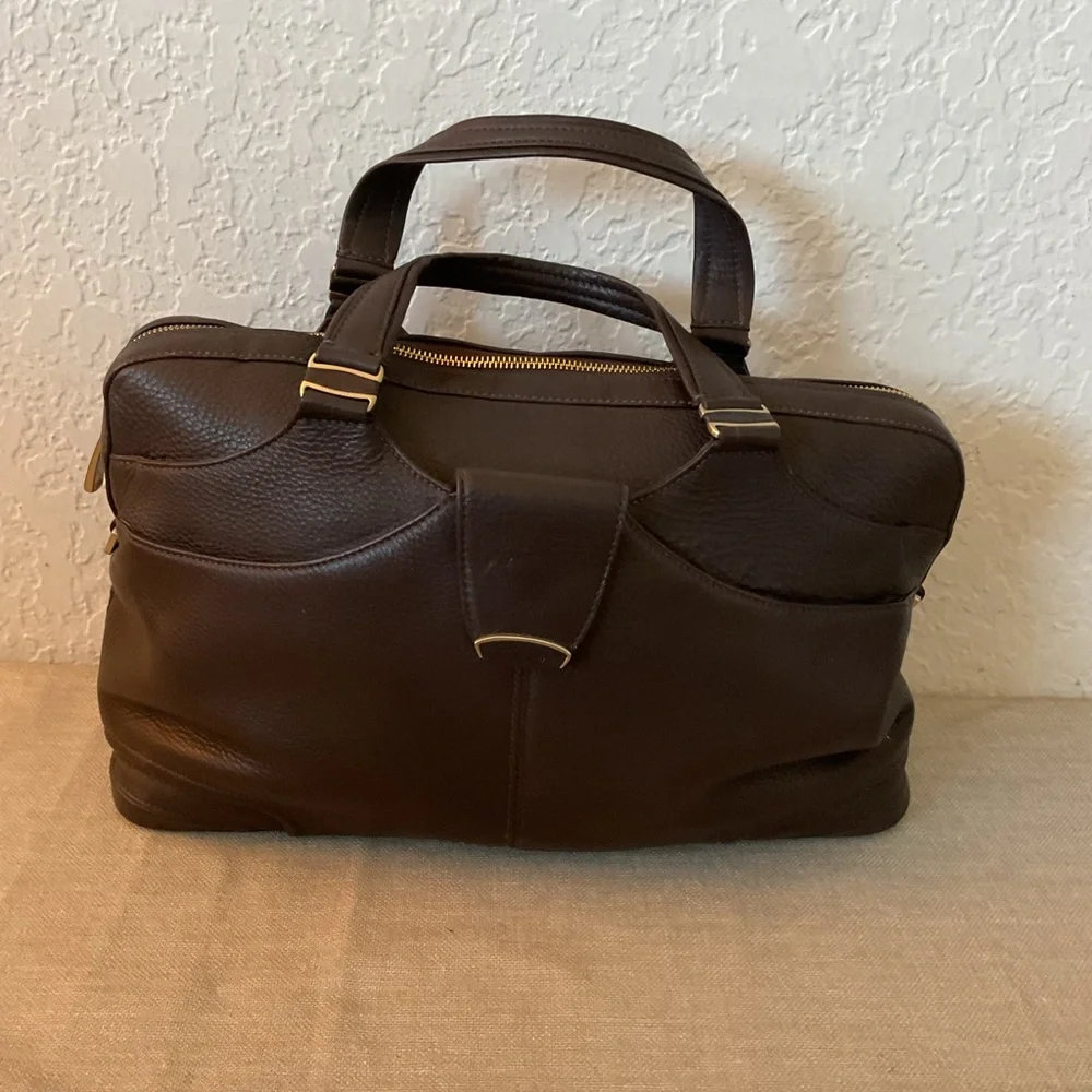 Tumi brown Leather briefcase double handle bag